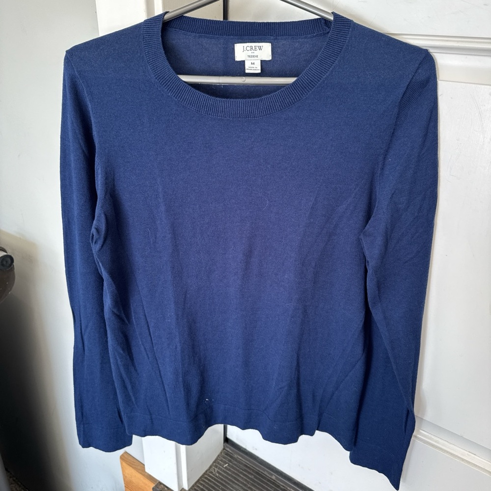 J.Crew blue Teddie sweater